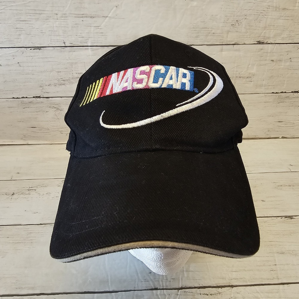 NASCAR Hat Cap Strap Back Black 3M Racing Mens One Size Auto Racing Collectible